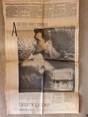 Alain Delon NEWSPAPER New York Times 1983 LARGE advertisement LE TEMPS D'AIMER