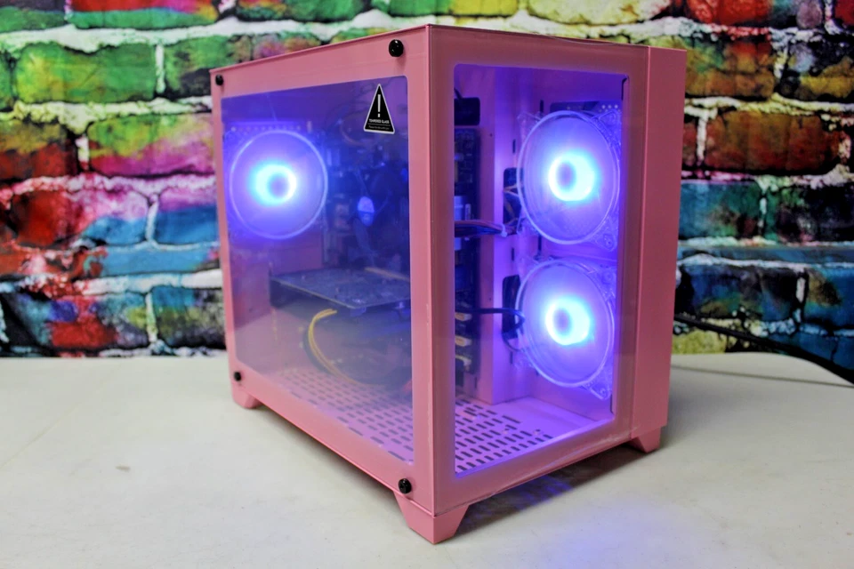 Custom Pink Gaming Desktop PC Intel Core i7 3.40 Quad 16GB SSD Nvidia 1660 Super - Image 2 of 4