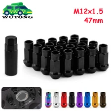 20PCS 12x1.5 Forged Steel Lug Nuts 47mm Open End Cone Seat M12 x 1.5mm w/ Key