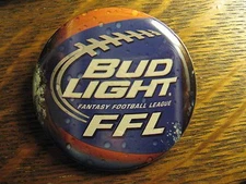 Budweiser Bud Light Beer Fantasy Football League Label Advertisement Button Pin