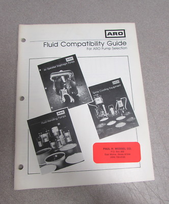 Aro Pump Selection Fluid Compatibility Guide Manual 8277-P 1982