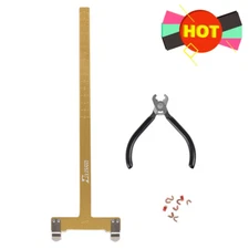 Archery Nock Pliers Set + 4 String Nocking Points + Bow T Square, Black/Blue/Red