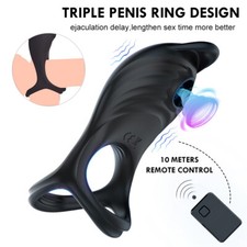 Electric Penis-Stretcher Ring Ball-Scrotum-Ring-Enhancer Delay-Ejaculation Male