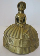 Vintage Brass Victorian Lady Belle Southern Bell Table Bell Dinner Bell-3 1/2" T