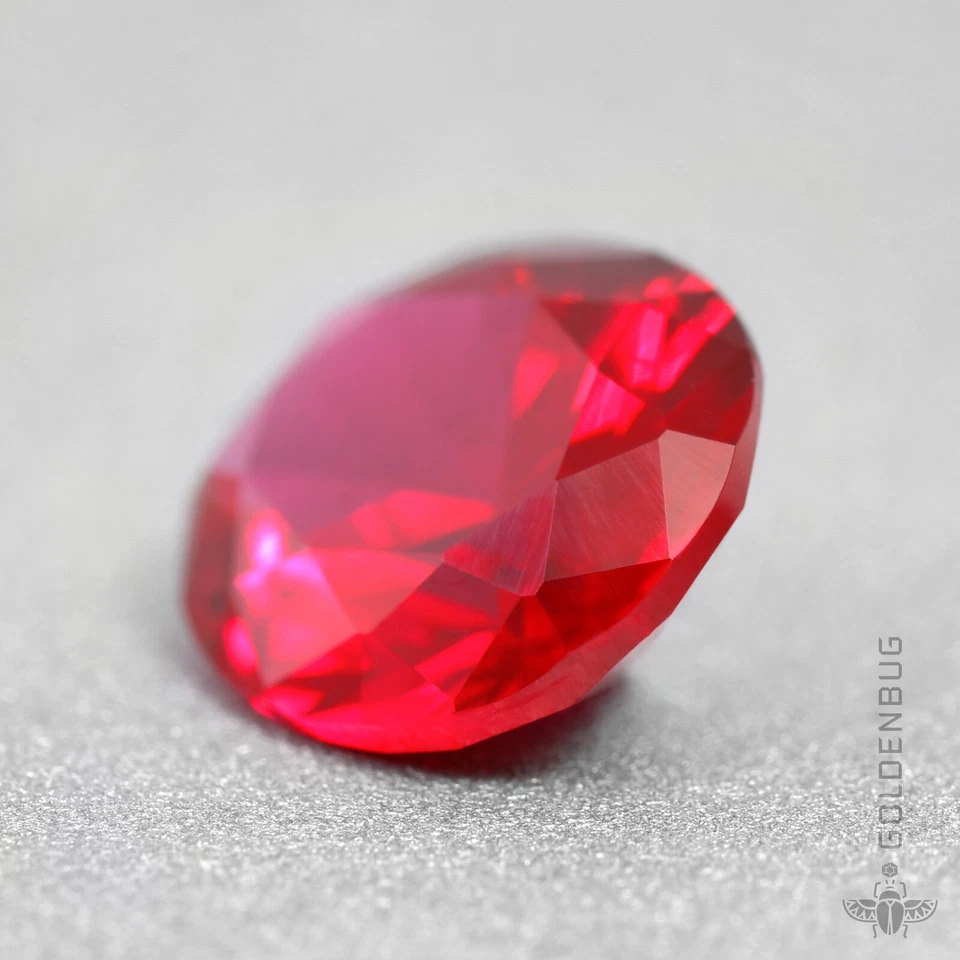 Ruby Oval Cut Genuine Faceted Corundum Grown Crystal Pinkish Red Loose Gemstone - Image 3 of 4