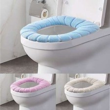 Toilet Seat Cover Soft Thicker Warmer Stretchable Washable Cushion Mat Bathroom