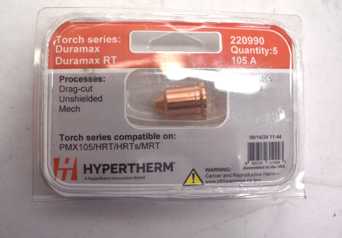消防セット Hypertherm Genuine Powermax 105 - 105 Amp Nozzles 220990 for