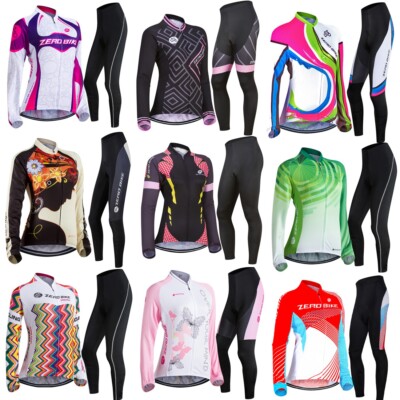 Damen Radfahren Radtrikot Fahrradtrikot Jacke Jersey Radlerhose Radhosen Langarm