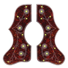 Set of L/R Thick Acoustic Guitar Pickguard for J200 SJ200 Guitar Red Tortoise