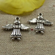 Free Ship 160 pcs tibetan silver angel charms 20x20mm L-4181