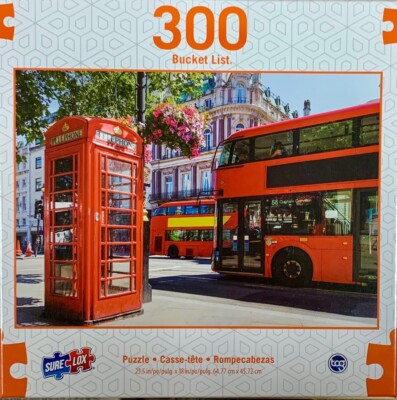 Red Phone Booth Bucket List 300 Piece Jigsaw Puzzle Sure Lox New