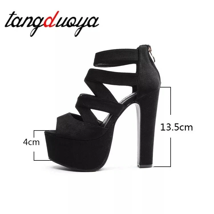 Sandalias de Moda Para Mujer Color Negro / Black High Heels Shoes - Image 3 of 4