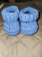 Handmade crocheted baby booties
