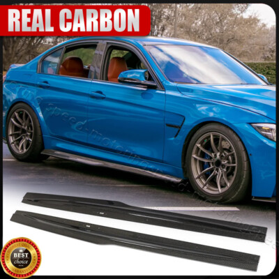 For 2014-2019 BMW F80 M3 REAL Carbon Fiber Side Skirt Extension