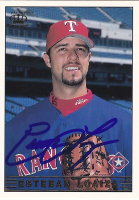 ESTEBAN LOAIZA TEXAS RANGERS SIGNED CARD WHITE SOX A'S YANKEES