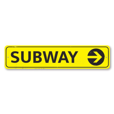 Subway Sign, Personalized Directional Arrow Destination Aluminum Metal Decor