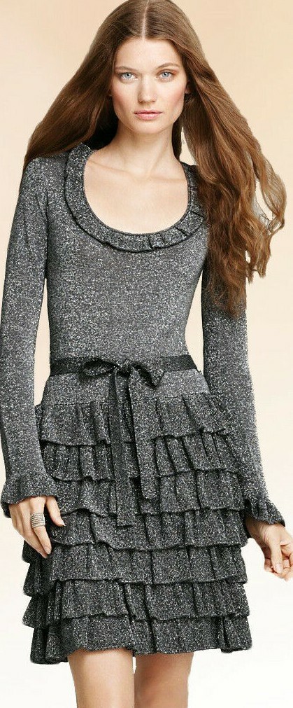 cassie silver dress Cassie Knit Midi Dress Silver / M
