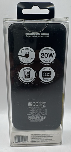 Juice 16000mAh Eco 4 Charges Portable Power Bank -Black- Intergrated USB-C Cable - 第 10/10 張圖片