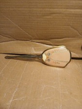 Vintage Hand Held Mid Century Gold Tone Ladies Hair Brush A5
