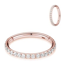 Surgical Steel Hinged Segment Sleeper 16g Hoop Ring CZ Ear Nose Lip Piercing 1PC