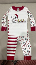 Hanna Andersson Peanuts Snoopy Woodstock Christmas 2PC Organic Cotton Pajamas 2T