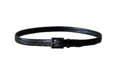 VINTAGE TALBOTS BLACK BRAIDED LEATHER BELT WOMEN'S SIZE LARGE