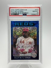 2024 Topps Heritage Elly De La Cruz RC Chrome Blue Sparkle #473 PSA 10 Gem Mint