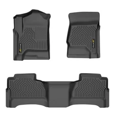 TPE Floor Mats Liners Fit For 14-18 Silverado/Sierra 1500 2500HD 3500HD Crew Cab
