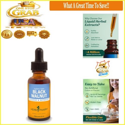 Black Walnut Liquid Extract 1 Oz Detox Cleansing GMO Free Herb