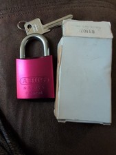 ABUS 83/45 Solid Brass Padlock w/ Key In Box OB 100 Red