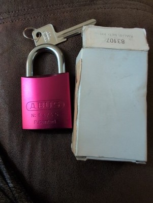 ABUS 83/45 Solid Brass Padlock w/ Key In Box OB#100 Red 