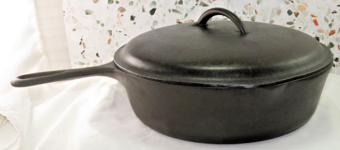 Vintage Birmingham Stove & Range #8 10 5/8" Cast Iron Skillet w/ Lid Very Nice!