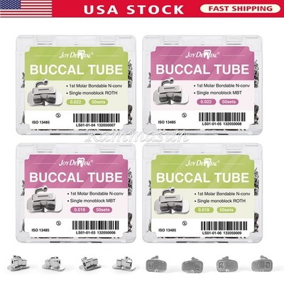 20Set Dental Orthodontic Roth/MBT 018/022 Buccal Tube 1ST Molar Bondable Bracket
