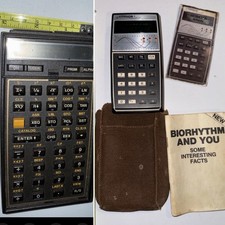 2 Calculators-Kosmos 1 Computer Biorhythm Math Machine Vintage Japan 1977