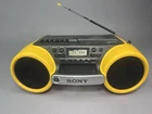 Sony CFD-980 Sports Yellow Boombox CD Radio, Cassette not Working, Vintage 90s