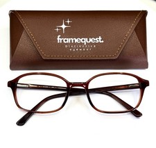 VTG ROMCO 4 1/2 - 5 3/4 Brown Unisex Square Full Rim Eyeglasses FRAMES ONLY