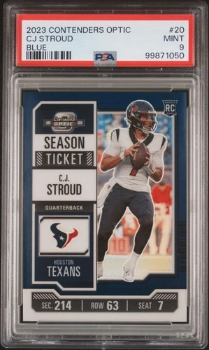 2023 Panini - Cj Stroud Blue PSA 9 Season Ticket Blue /99