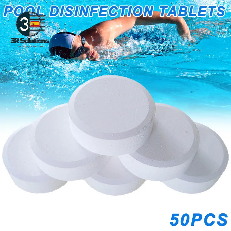 50 Tabletas Cloro Limpieza Instantánea Piscina 2G