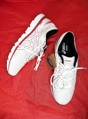 ASICS GEL-Zaraca 5 B  Brilliant White/Classic Red  Running Shoes   Men's Size 10