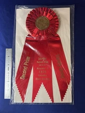 Vintage AKC Dog Show Ribbon SECOND PRIZE 1978 Rosette Columbia SC Kennel Club