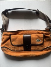 Borsa a tracolla Lacoste arancione vintage Y2K piccola borsa quotidiana hobo in velluto a coste