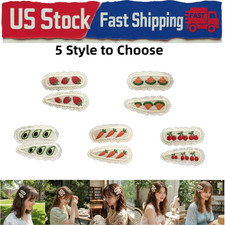 2Pcs Cute Fruit Hair Clips Girls Daily Hair Accessories for Most Hair Types