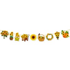 Sunflower Bunting Garland Hanging Decoration For Garden Birthday Picnic Party