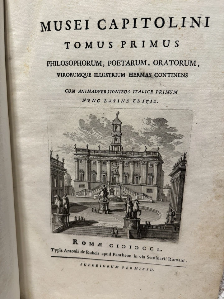 BOTTARI Musei Capitolini Tomus Vol 1 1748 1750 Great Binding Inc Very Rare - Image 4 of 4