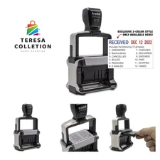 Professional 5117 Two-Color Self-Inking Stamp with Built-in Date Cover