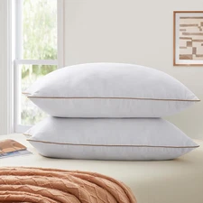 Bafode Goose Feather down Alternative Pillow Bed Pillow Queen Size Set of 2 for 
