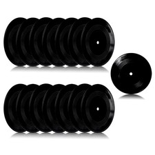 15pcs Blank Vinyl Records 7 Inch for Wall Decor, Doodle on Fake Records, Prop...