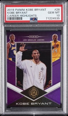 2019 PANINI KOBE BRYANT CAREER HIGHLIGHTS #28 KOBE BRYANT 1/24 PSA 10