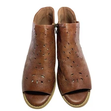 Boutique By Corkys Coolway Norwich Laser Cut Open Toe Brown Sz 11 Bootie Shoes