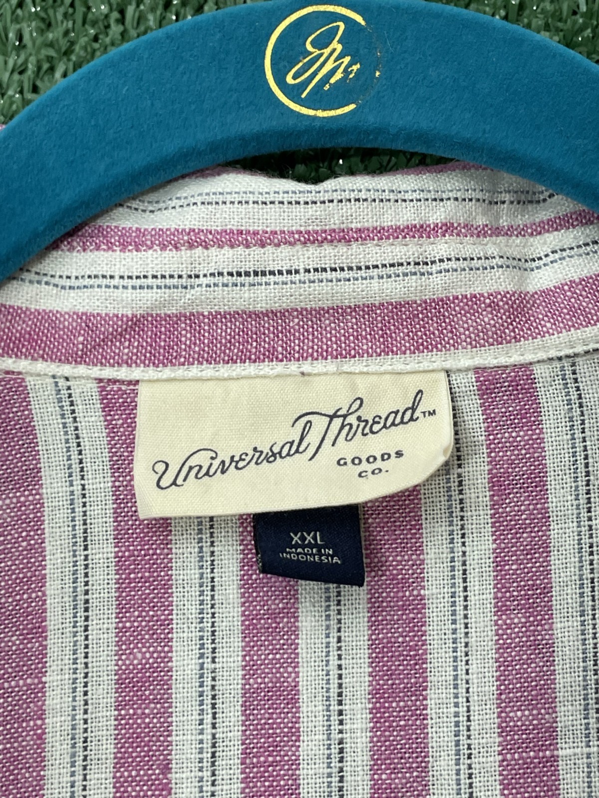 Universal Thread Shirt Button Cropped Striped Whi… - image 5